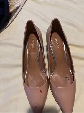 COACH Blush Pink Patent Leather Pointed-Toe Pumps